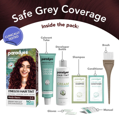 Paradyes Timeless Hair Tint Hair Color - Free of PPD, Ammonia & Resorcinol