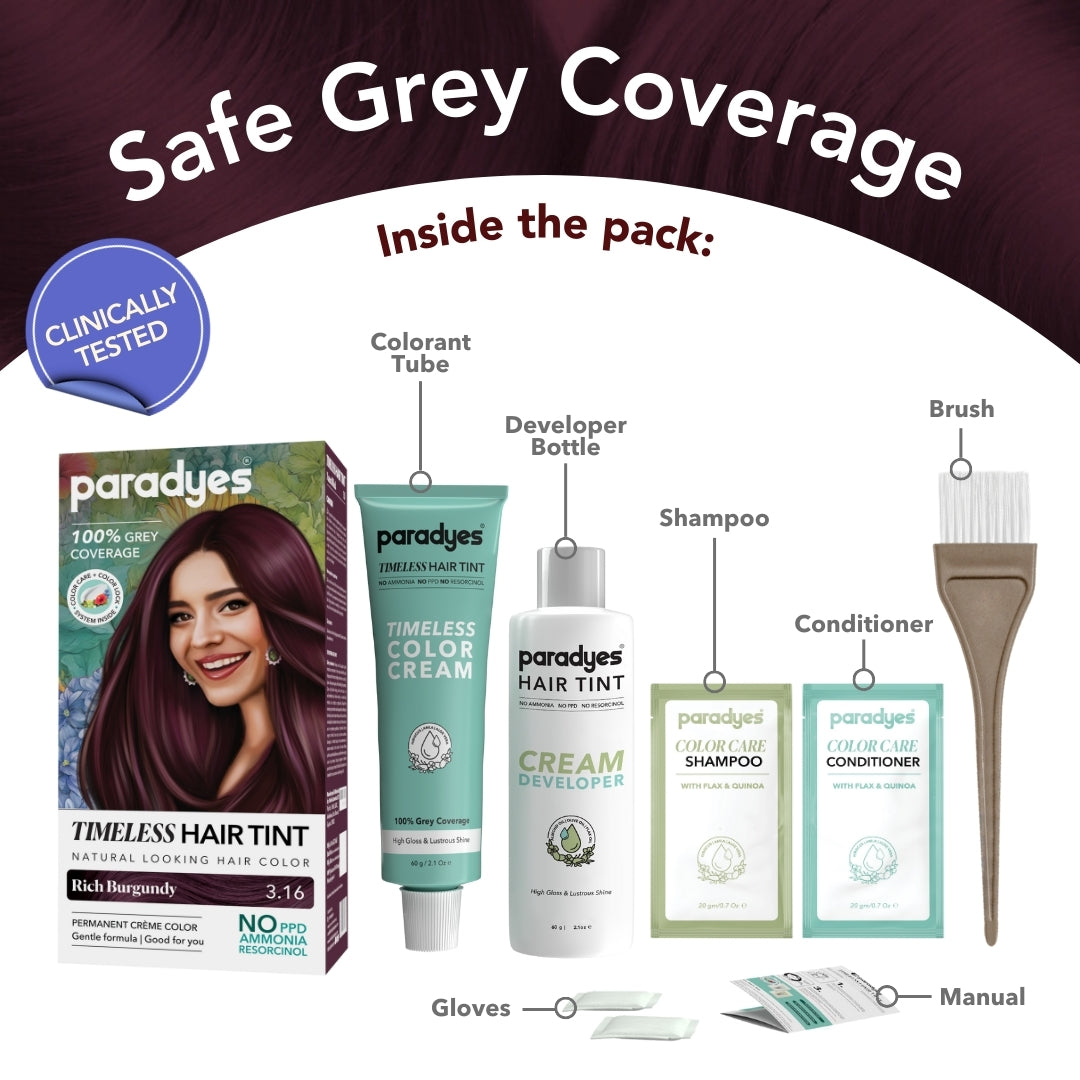Paradyes Timeless Hair Tint Hair Color - Free of PPD, Ammonia & Resorcinol