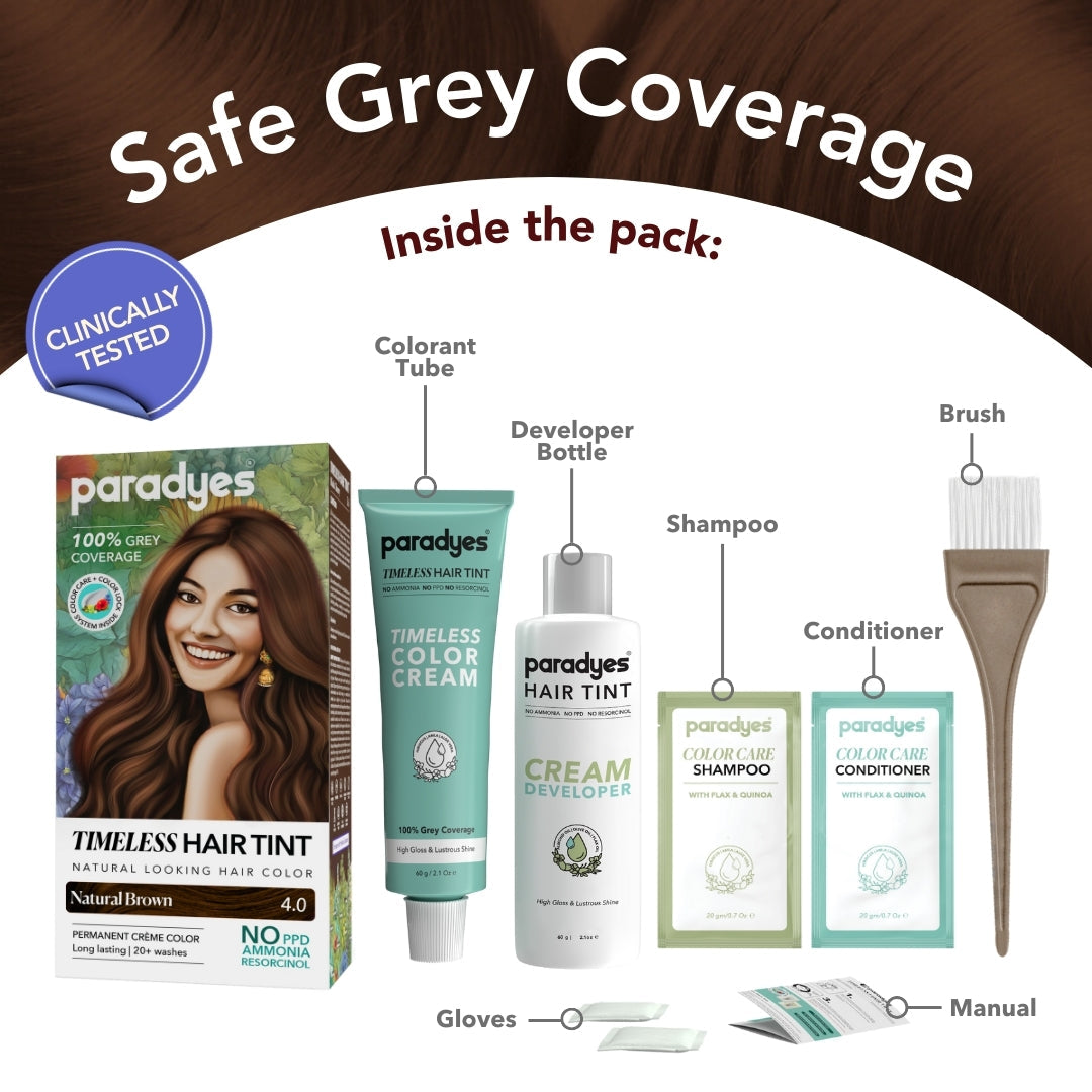 Paradyes Timeless Hair Tint Hair Color - Free of PPD, Ammonia & Resorcinol