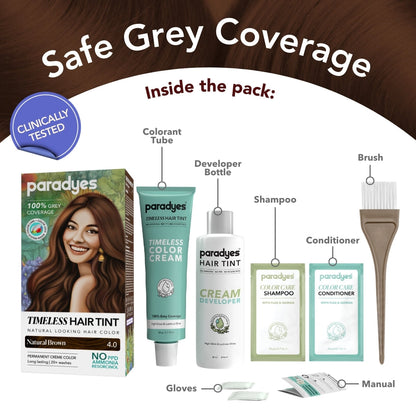 Paradyes Timeless Hair Tint Hair Color - Free of PPD, Ammonia & Resorcinol