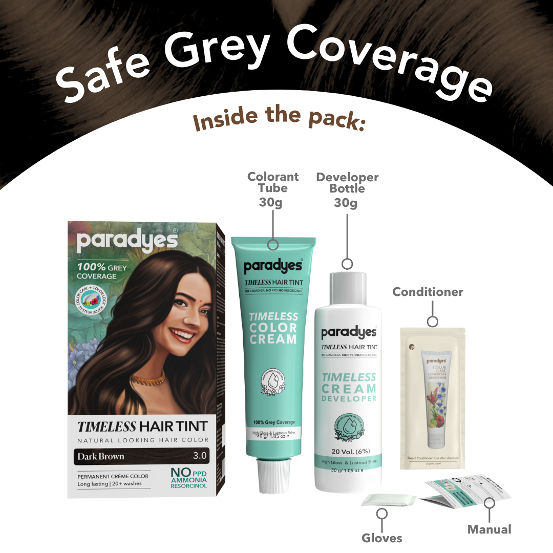 Paradyes Timeless Hair Tint Hair Color - Free of PPD, Ammonia & Resorcinol